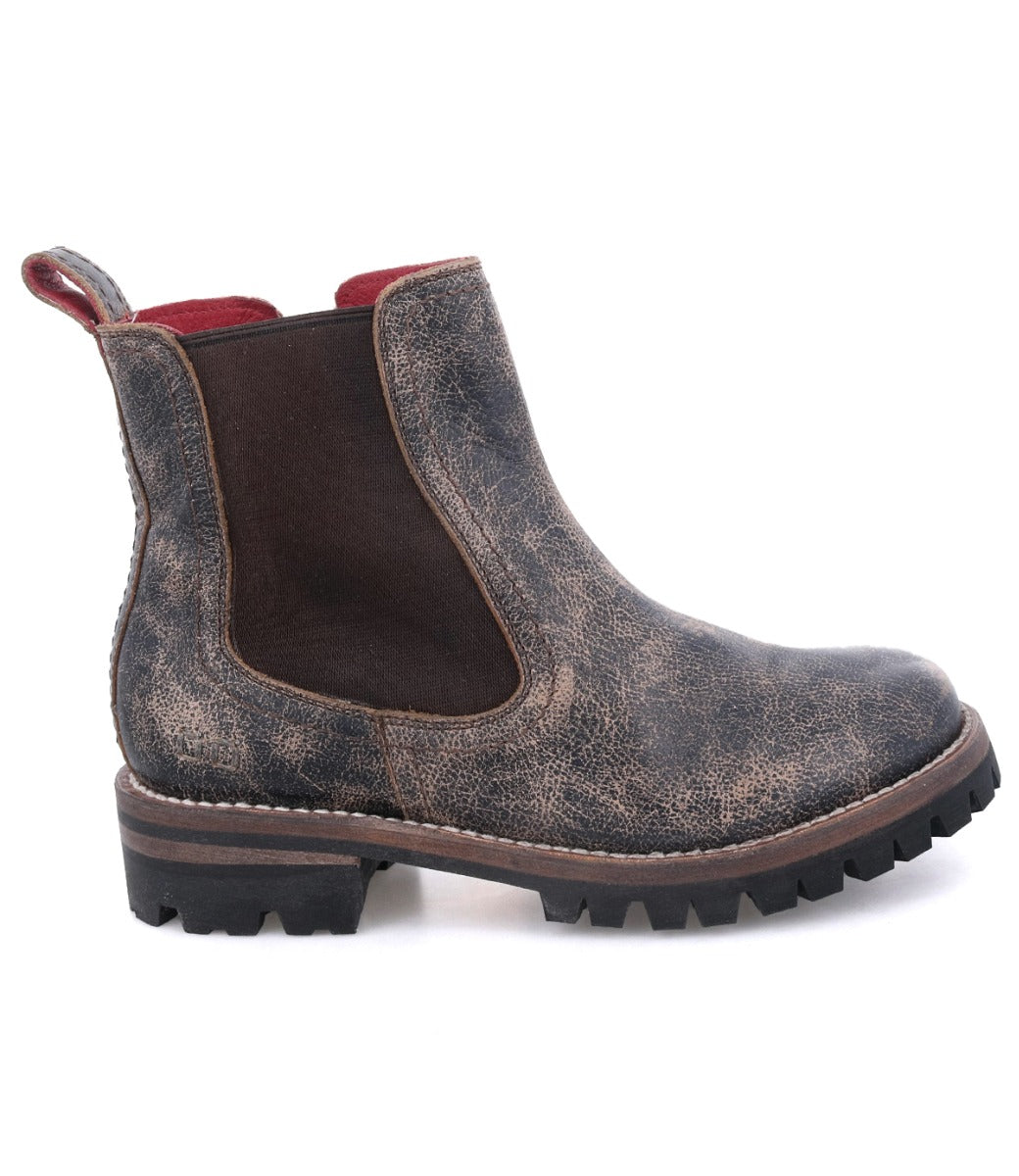 The Kiefra Trek Bed Stu women's chelsea boots in brown and black.