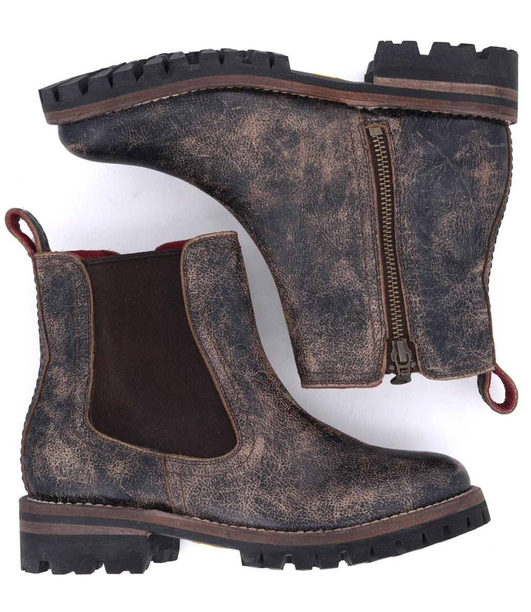 A pair of Kiefra Trek chelsea boots by Bed Stu on a white background.