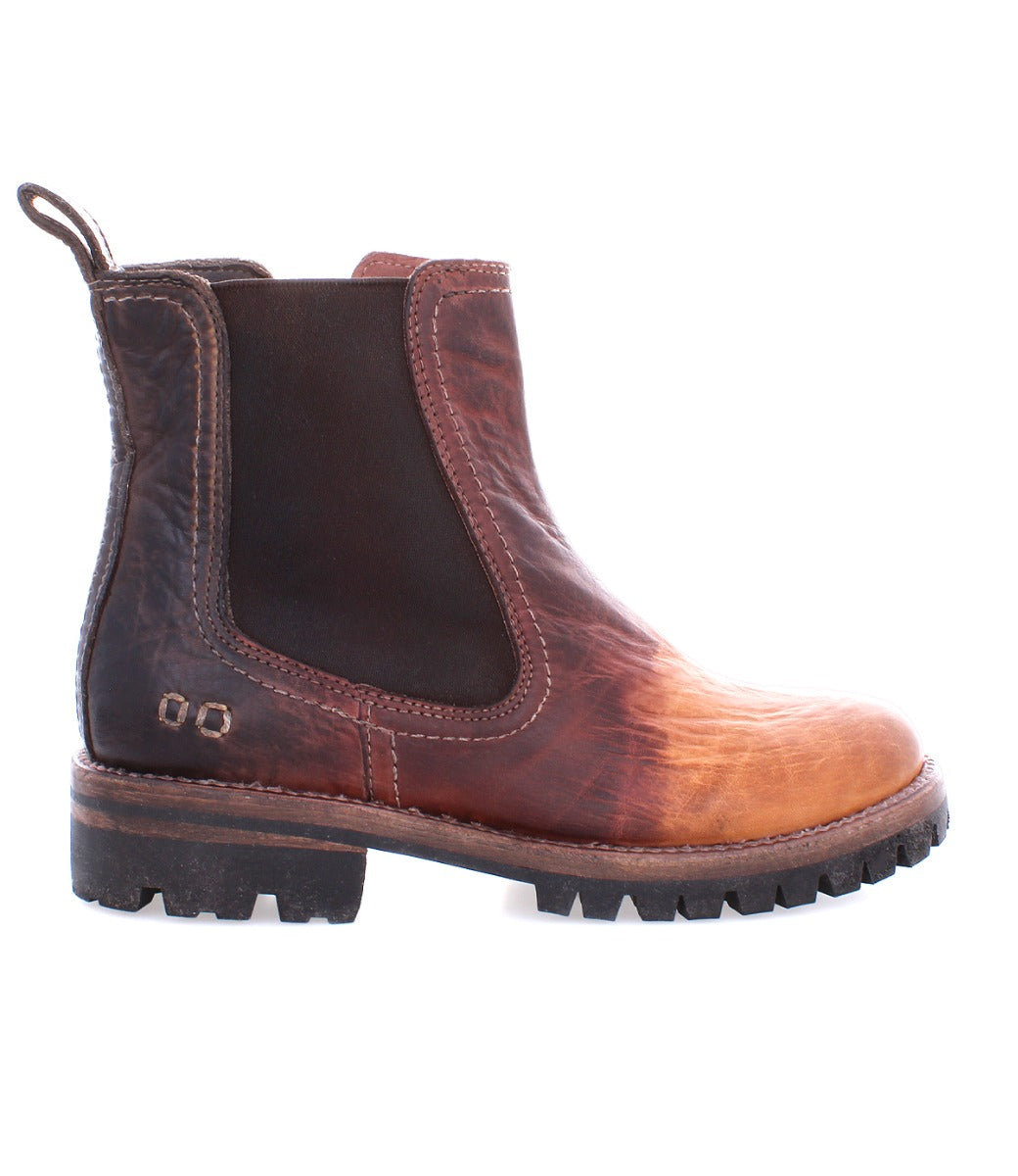 A women's Kiefra Trek chelsea boot in brown and black by Bed Stu.