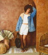 A woman wearing Bed Stu Kimberly sandals.