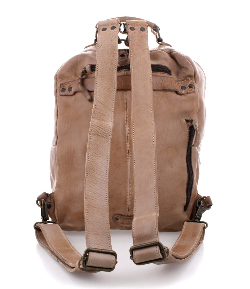 A Lafe leather backpack with straps and buckles. (Brand name: Bed Stu)