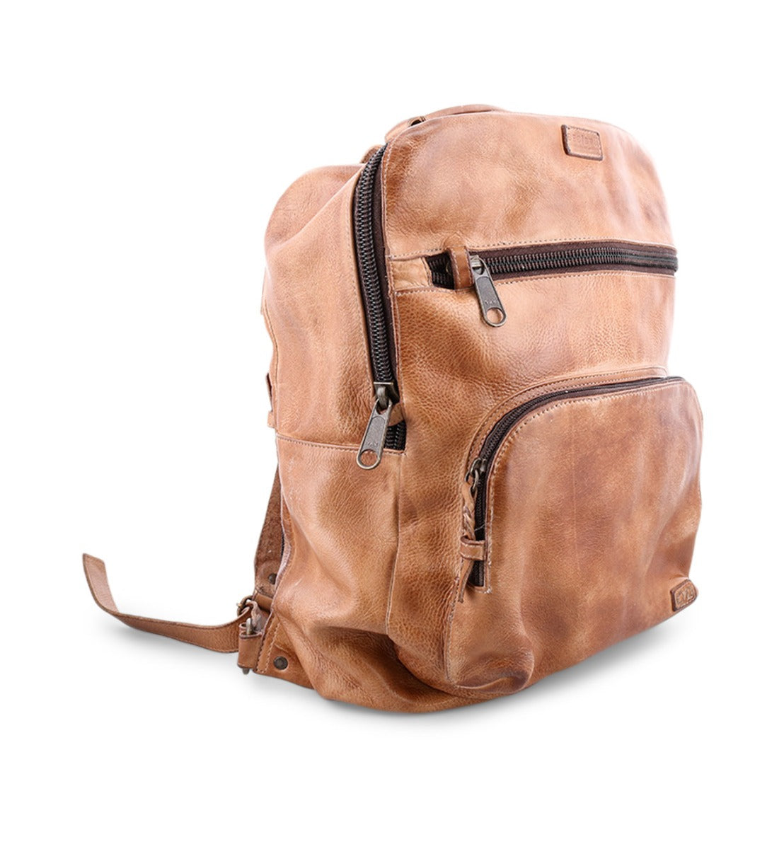 A Lafe leather backpack on a white background from the Bed Stu brand.