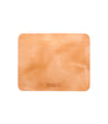 A Bed Stu Launcher tan leather coaster on a white background.