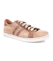 A men's tan and brown Lighthouse sneaker with laces by Bed Stu.