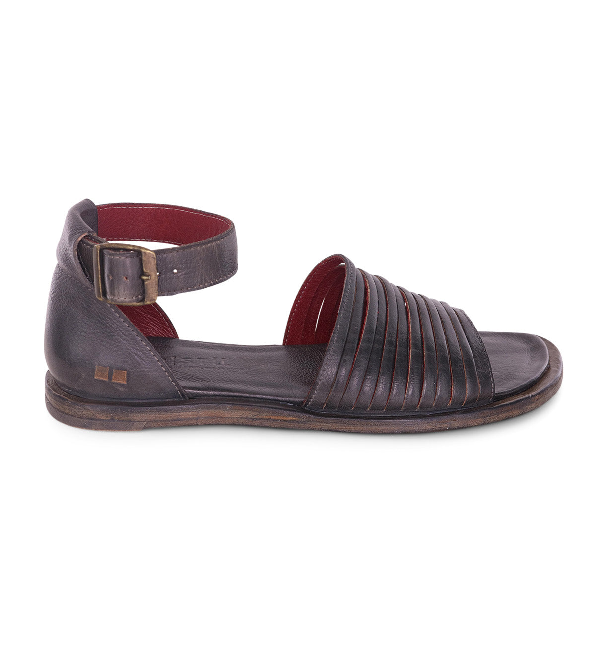A women's Bed Stu Lilia leather sandal with two straps and a buckle.