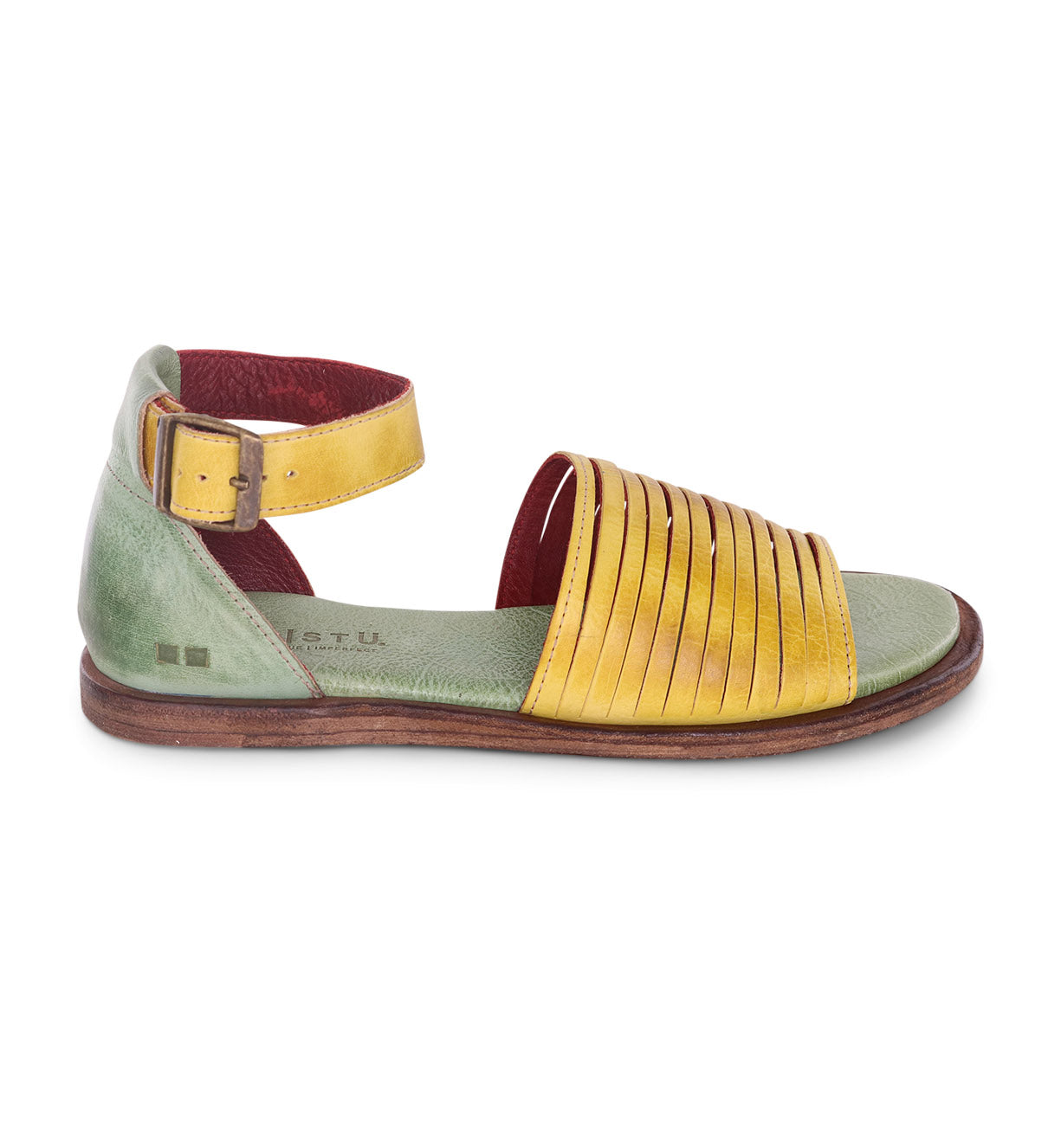 A women's Lilia sandal with straps and a wooden sole from Bed Stu.