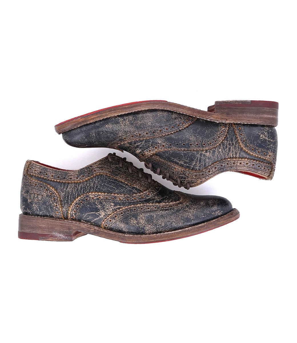 A pair of Bed Stu Lita shoes with a brown leather sole.