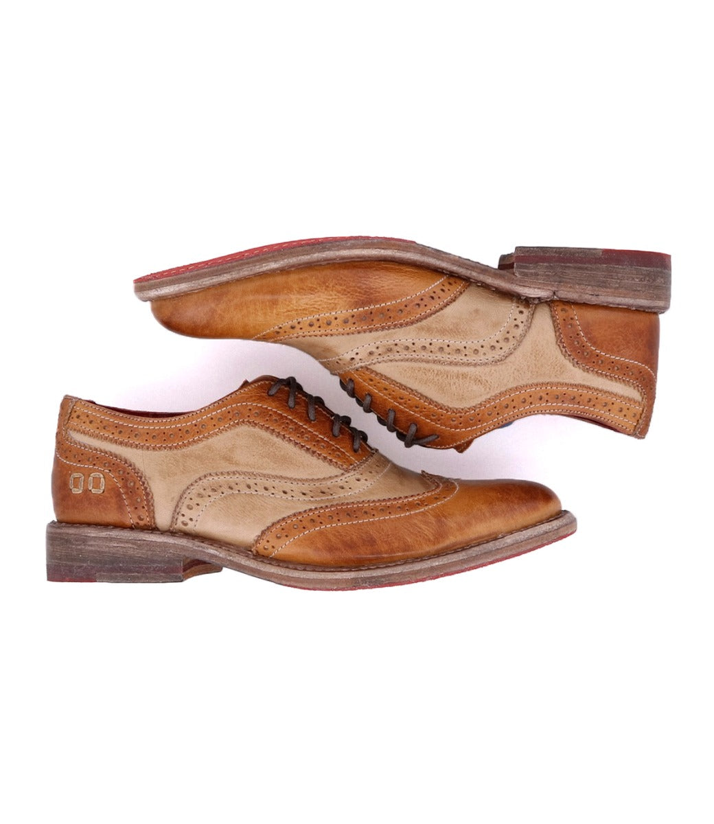 A pair of Bed Stu Lita shoes with brown soles.
