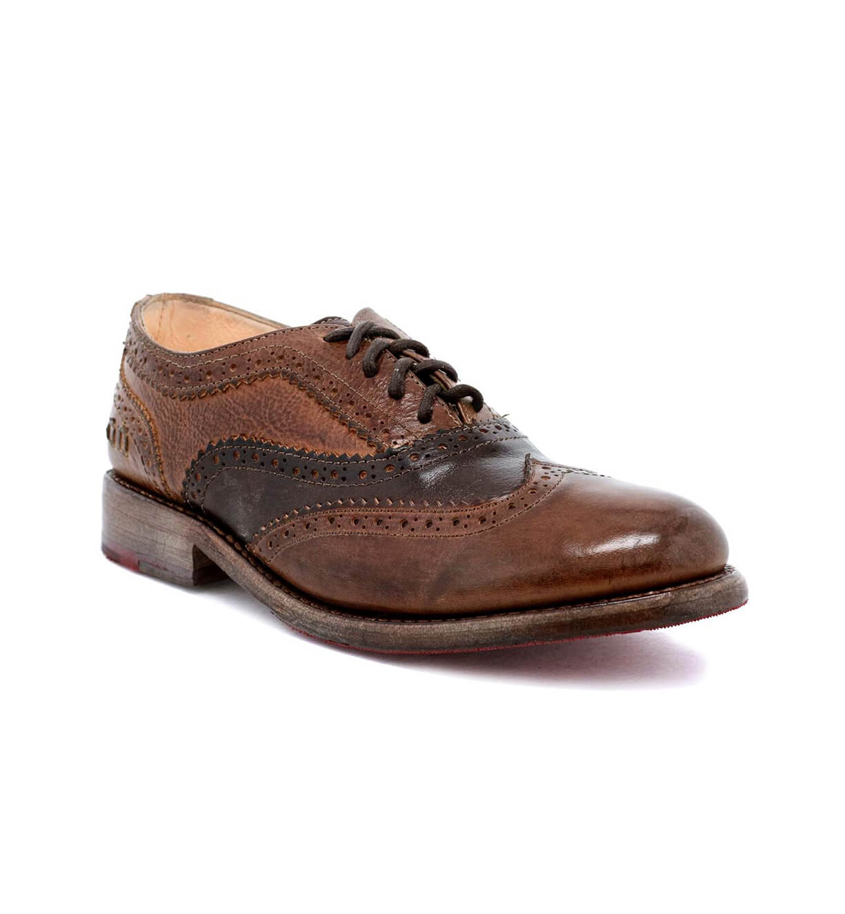A brown wingtip Oxford shoe called the Lita by Bed Stu.