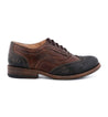 A brown and black wingtip oxford shoe called the Lita by Bed Stu.