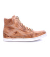 A men's brown leather high top sneaker called "Lordmind" by Bed Stu.