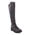 A Lustrous women's black leather boot with laces by Bed Stu.