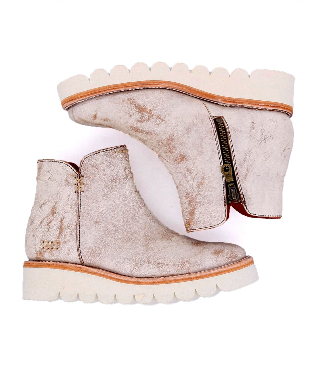 A pair of Lydyi ankle boots by Bed Stu with white soles.