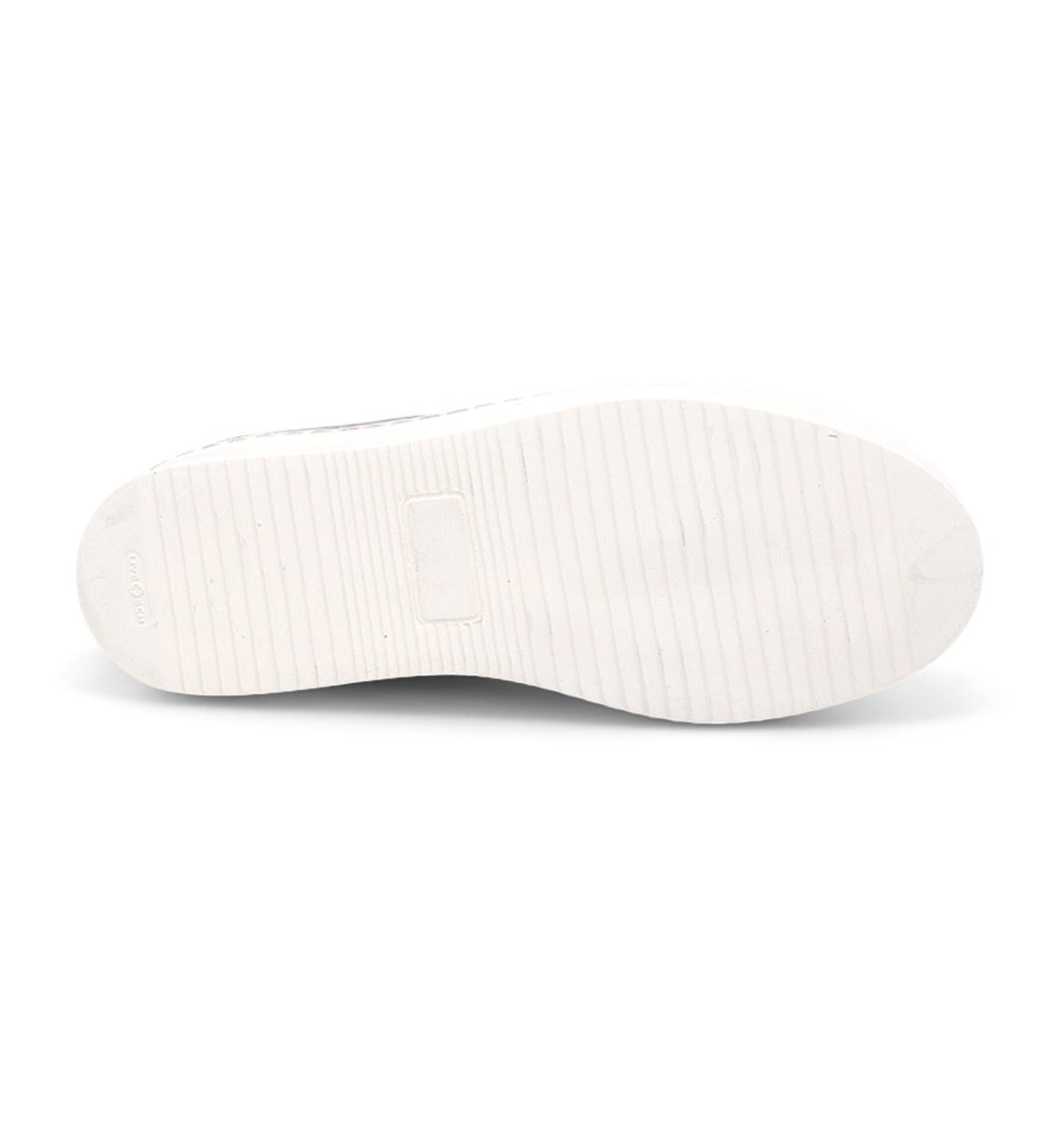 The sole of a Bed Stu Lyne sneaker on a white surface.