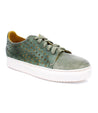 A women's Lyne green leather sneaker with perforations by Bed Stu.