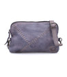A grey leather Magdalene cross body bag by Bed Stu with a strap.