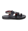 The Bed Stu Manati II men's black leather sandals are on a white background.