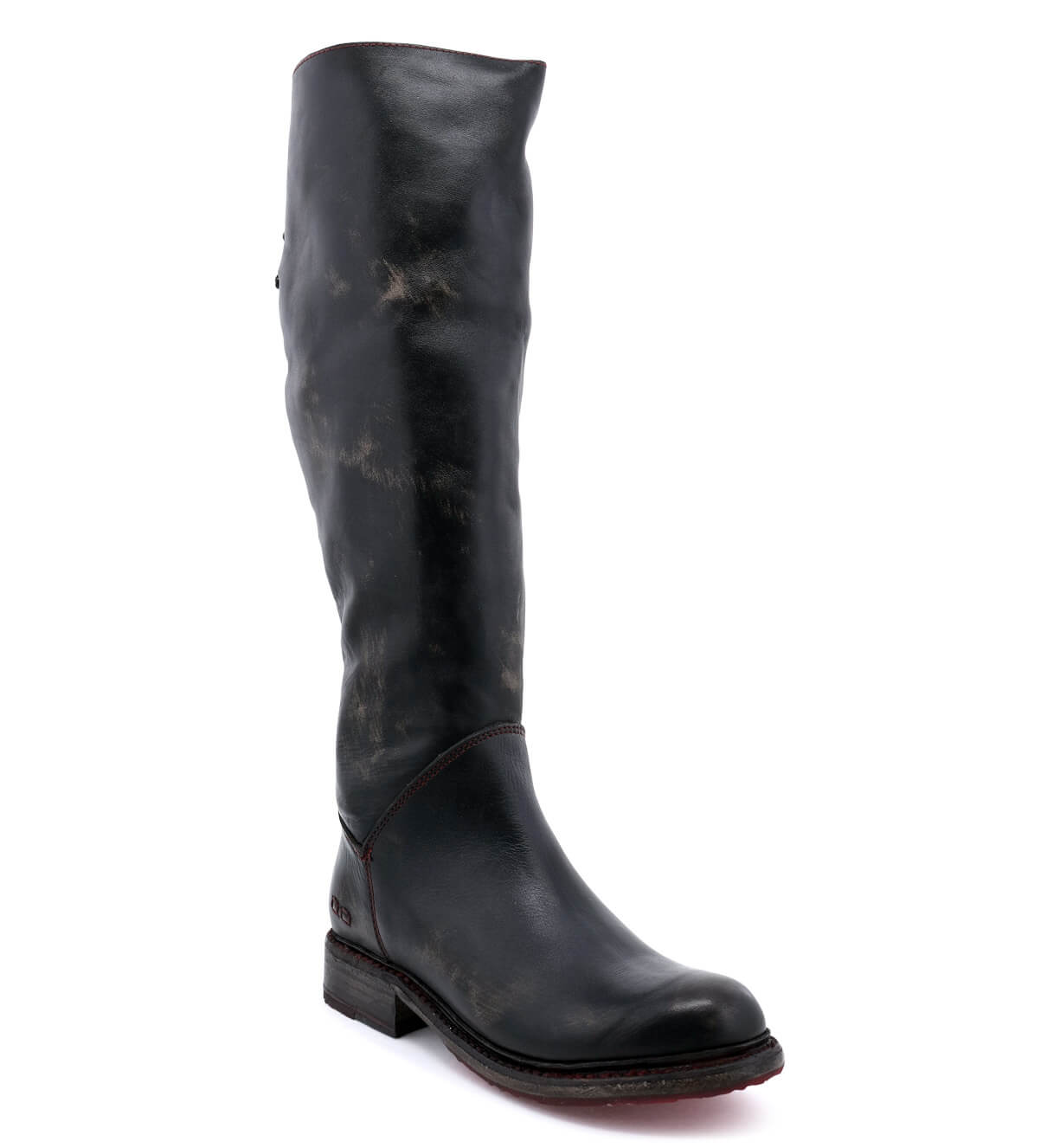 A women's black leather Manchester riding boot by Bed Stu.