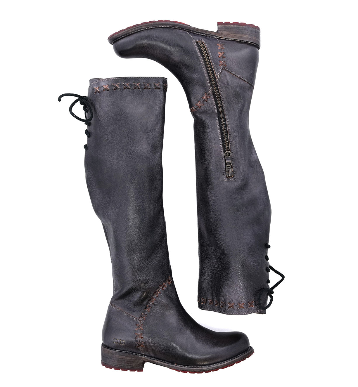 A pair of Bed Stu Manchester III women's black leather boots.