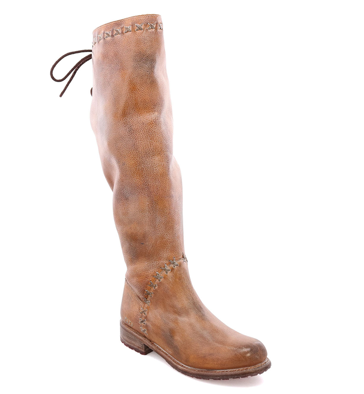A women's brown leather Bed Stu Manchester III riding boot.