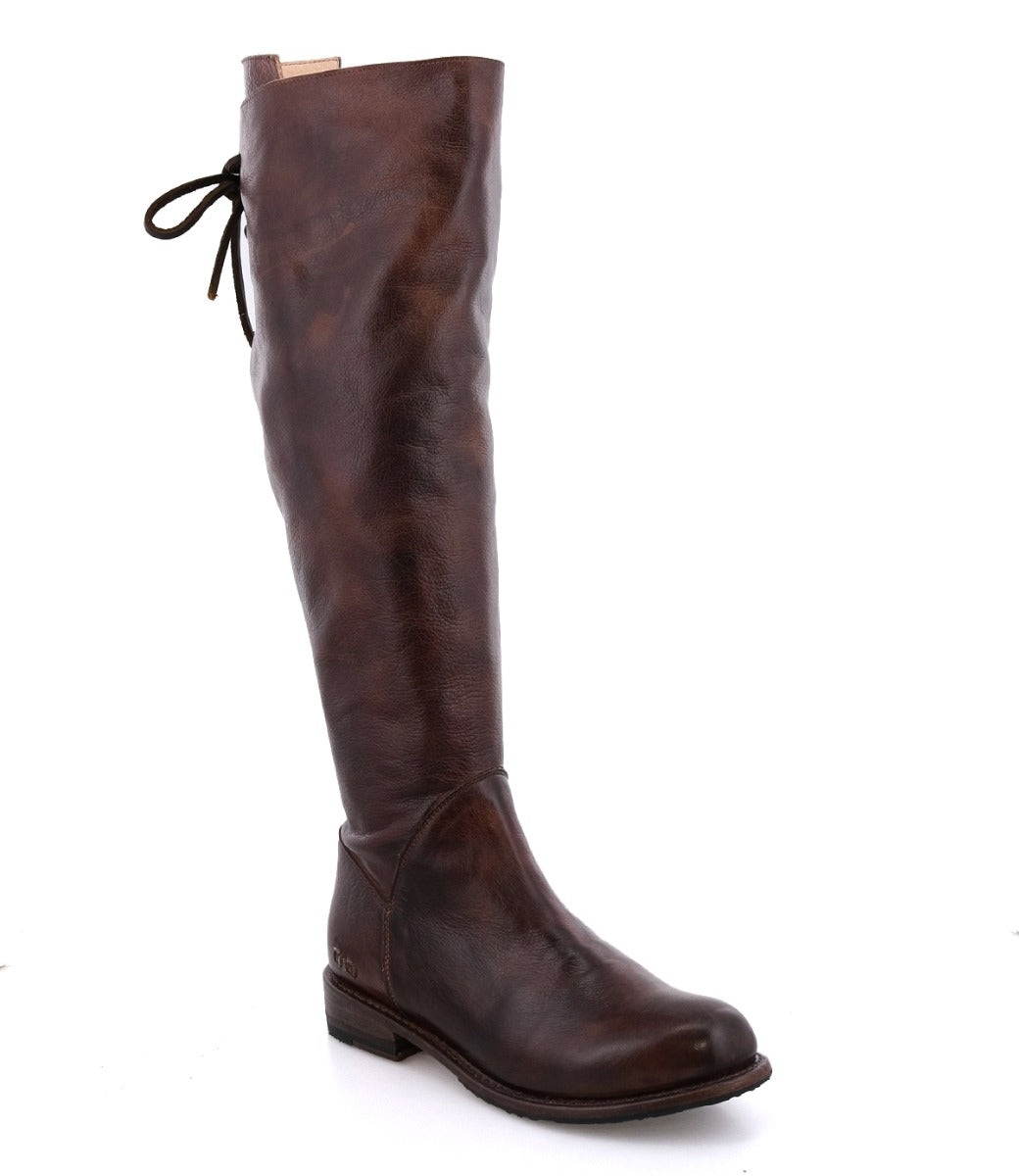 A women's Manchester brown leather boot with laces by Bed Stu.