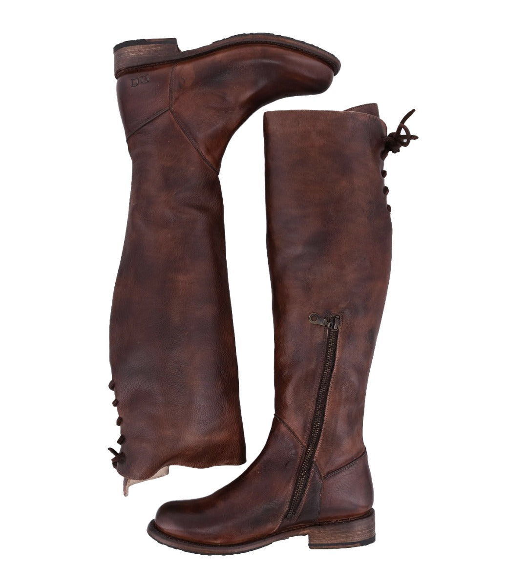 A pair of Bed Stu Manchester women's brown leather boots.