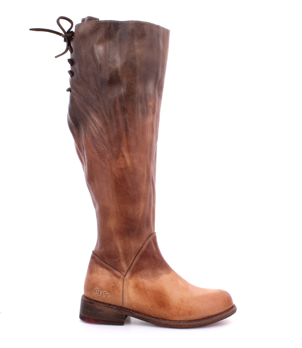 A women's Manchester Wide Calf boot with a brown leather sole by Bed Stu.