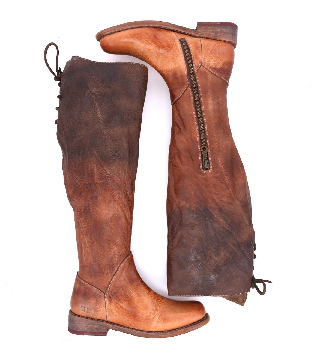 A pair of Bed Stu Manchester Wide Calf boots on a white background.