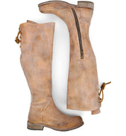 A pair of Bed Stu Manchester Wide Calf women's tan leather boots.