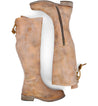 A pair of Bed Stu Manchester Wide Calf women's tan leather boots.