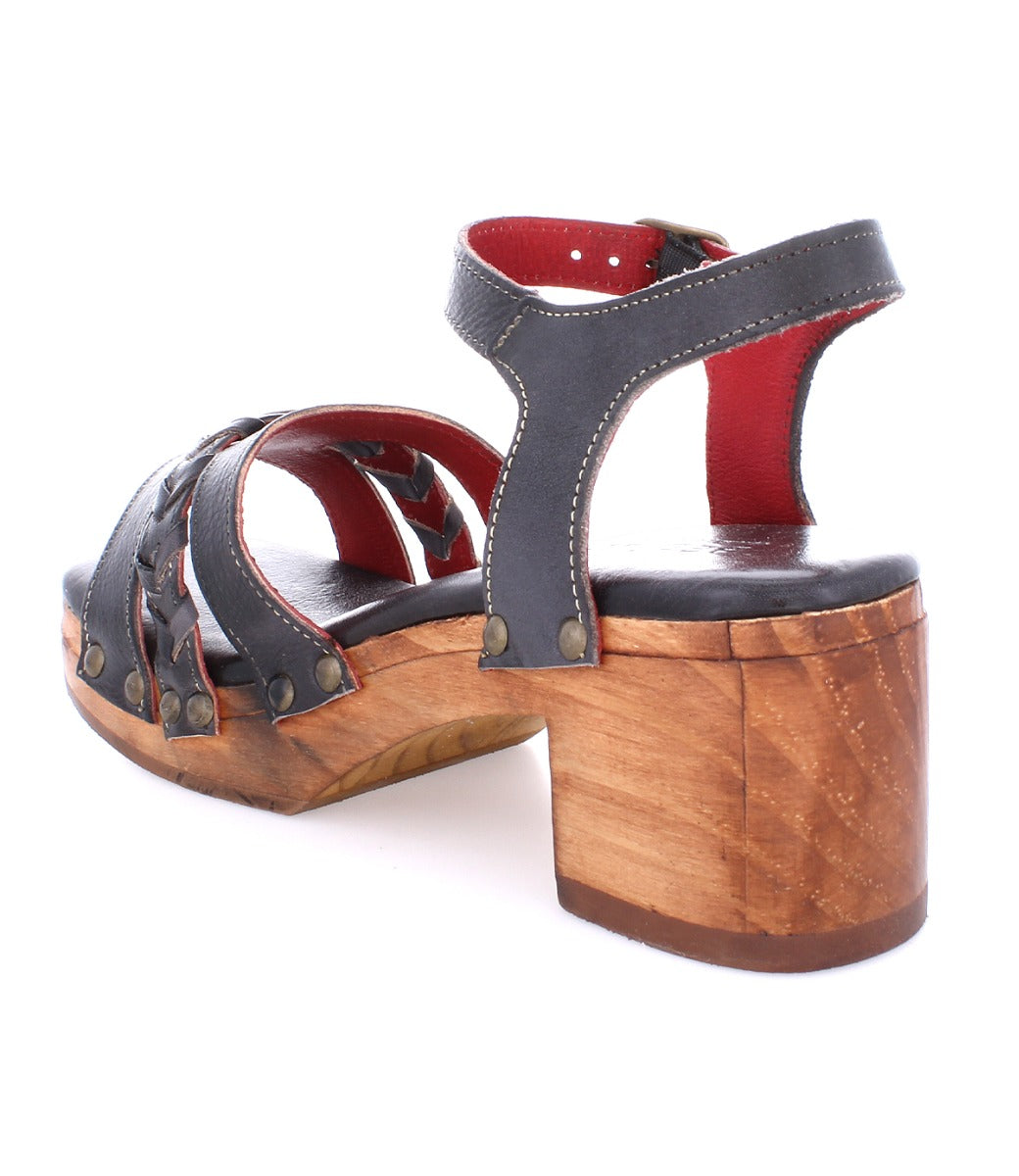 A women's Mantis sandal with a wooden heel and straps by Bed Stu.