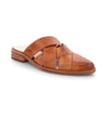 A Mayra leather mule with two straps and a wooden sole by Bed Stu.