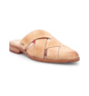 A women's Mayra tan mule with cross straps by Bed Stu.