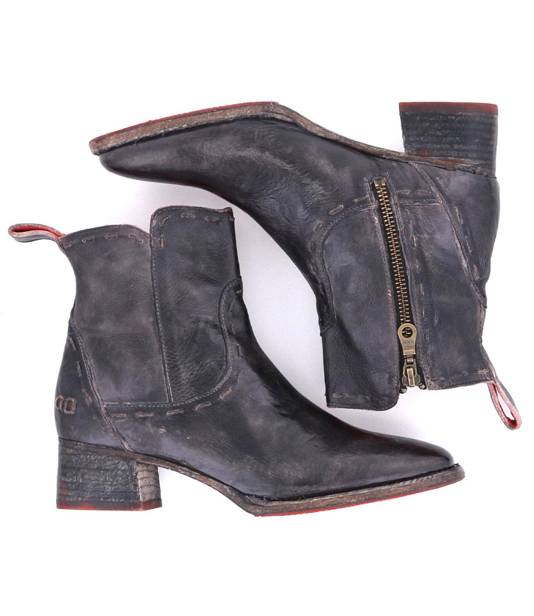 A pair of Merryli women's black leather ankle boots from Bed Stu.