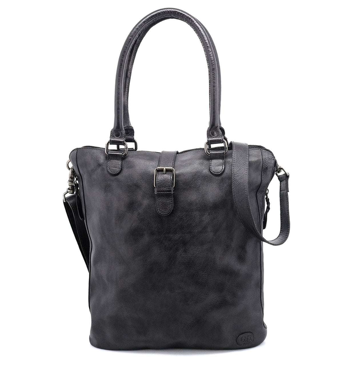 A Mildred black leather tote bag with a shoulder strap by Bed Stu.