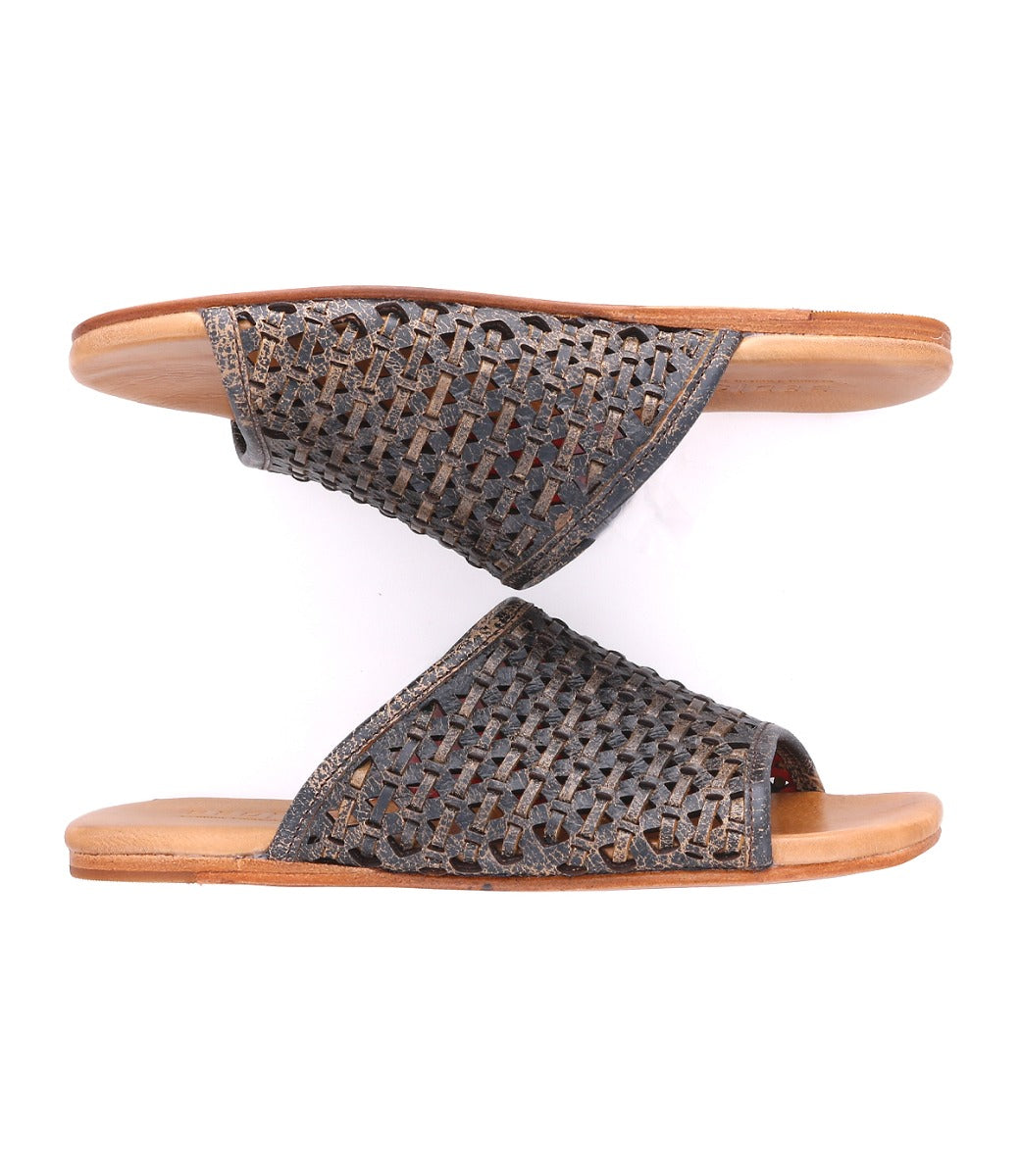 A pair of Minerva sandals by Bed Stu with a woven pattern.