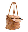 A Miriam handbag by Bed Stu, made of pecan leather with handles.