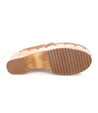 Bed Stu shoes with Chilean wood clog bottoms on a white background.