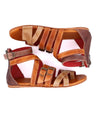 A pair of women's Miya leather sandals by Bed Stu with straps and buckles.