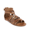 A women's Miya tan pure leather sandal by Bed Stu with straps and buckles.