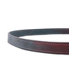 A Monae leather dog collar with red and blue stitching from Bed Stu.