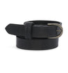 A Monae black leather belt with a metal buckle by Bed Stu.