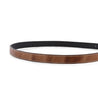 A Monae brown leather belt on a white background. (Brand Name: Bed Stu)