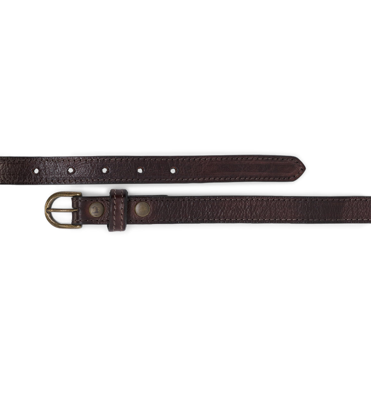 A Monae brown leather belt with a metal buckle by Bed Stu.