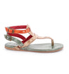A pair of Moon women's sandals in green and orange by Bed Stu.