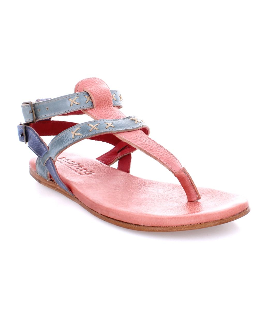 A women's Bed Stu Moon sandal with pink and blue straps.