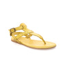 A pair of Moon yellow sandals with straps and buckles by Bed Stu.
