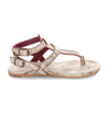 A women's Moon sandal with two straps and a burgundy color by Bed Stu.