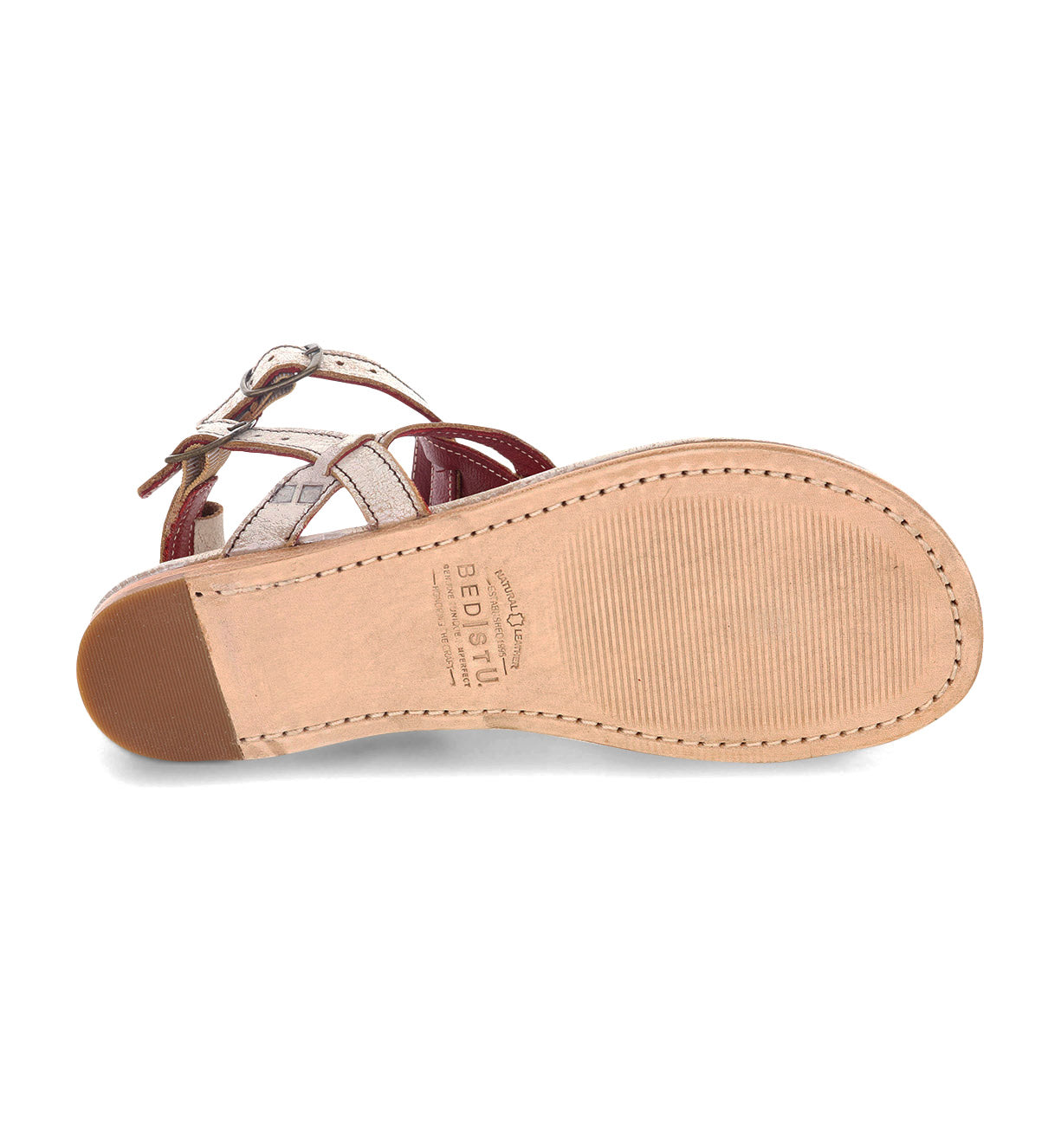 A pair of women's Moon sandals by Bed Stu with straps and buckles.
