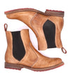 A pair of tan rustic pure leather Nandi chelsea boots by Bed Stu.